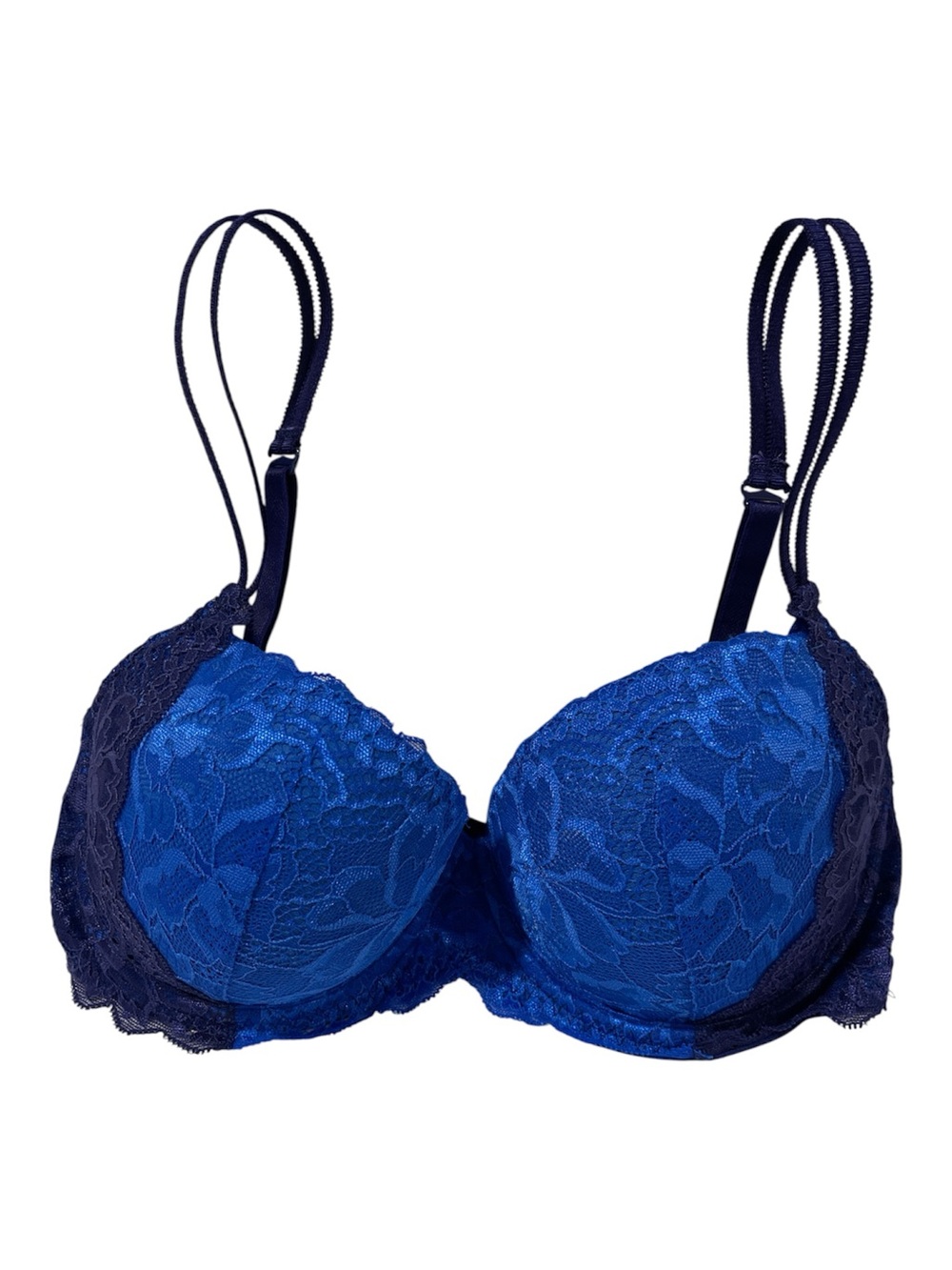 PINK Victoria's Secret Blue Lace Date Push-Up Bra | 32DD | Like New